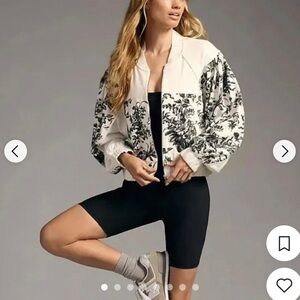 Anthropologie Daily Practice Black & White Bomber Jacket